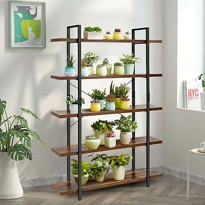 Industrial Bookcase with Metal Frame