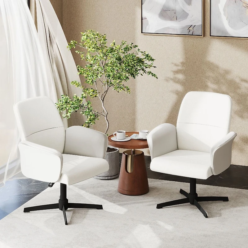 Chaise d'appoint moderne en tissu beige ivoire