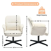 Chaise d'appoint moderne en tissu beige ivoire
