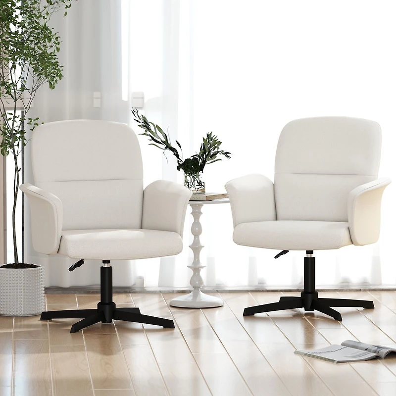 Chaise d'appoint moderne en tissu beige ivoire