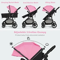 2 1 Foldable Pushchair Newborn Infant Baby Stroller