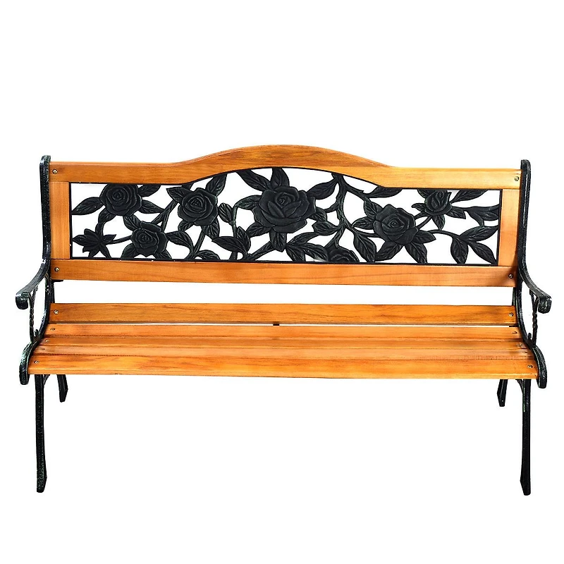 Banc de jardin en fonte d'extérieur Rose