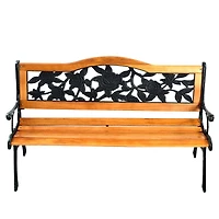 Banc de jardin en fonte d'extérieur Rose