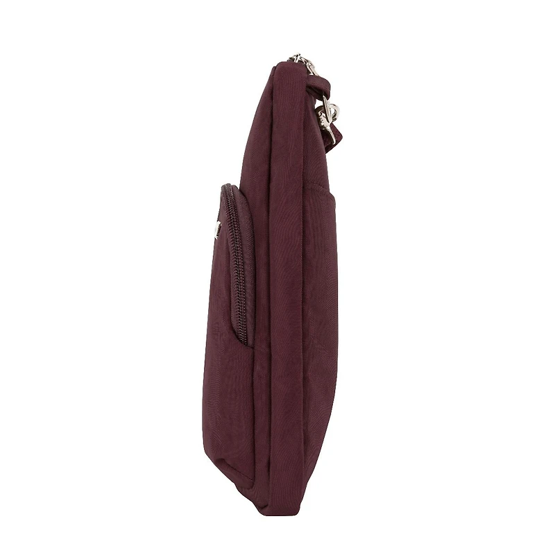 Travelon Essentials Sac à bandoulière antivol asymétrique mini - Bordeaux foncé