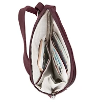 Travelon Essentials Sac à bandoulière antivol asymétrique mini - Bordeaux foncé