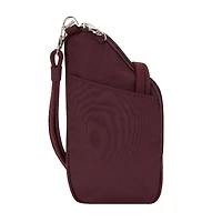 Travelon Essentials Sac à bandoulière antivol asymétrique mini - Bordeaux foncé