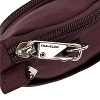 Travelon Essentials Sac à bandoulière antivol asymétrique mini - Bordeaux foncé