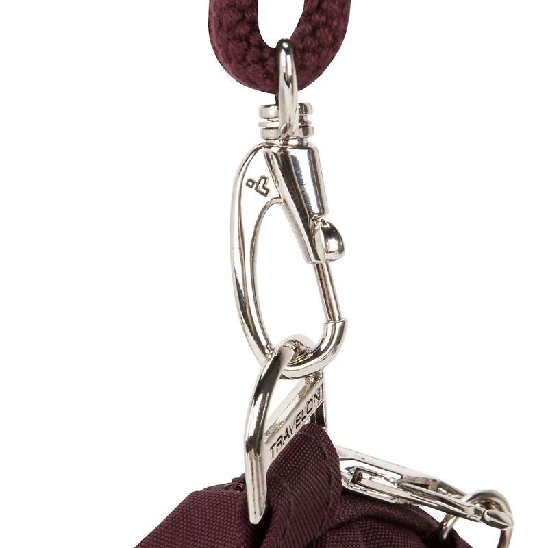 Travelon Essentials Sac à bandoulière antivol asymétrique mini - Bordeaux foncé