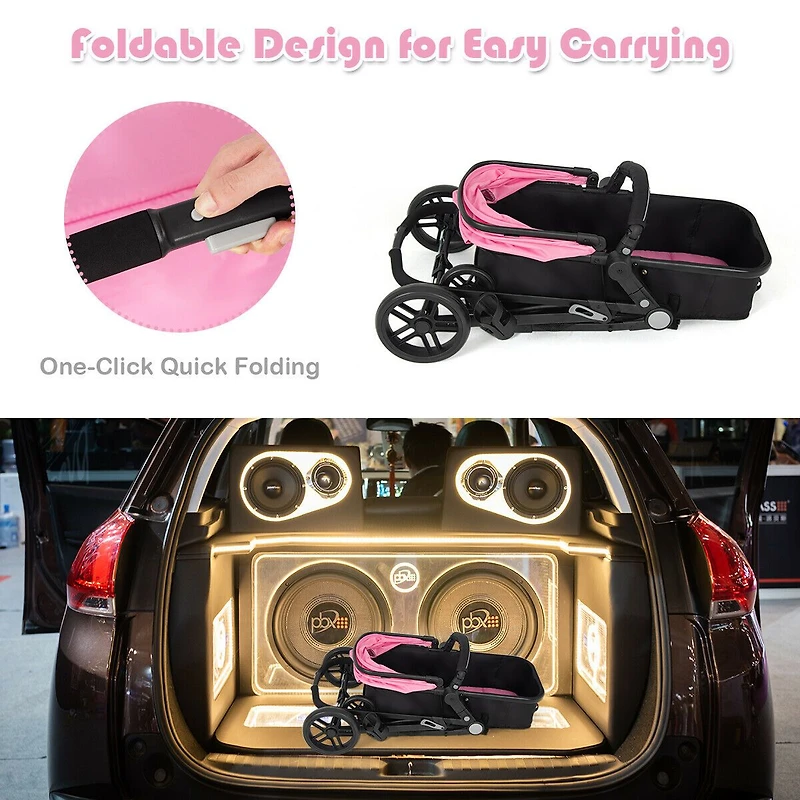 2 1 Foldable Pushchair Newborn Infant Baby Stroller