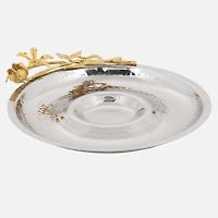 Elegance Gold Butterflies Chip and Dip Serving Plate
