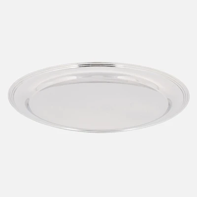 Plateau rond « Elegance » en acier inoxydable (12 po)