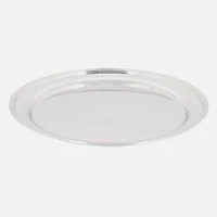 Plateau rond « Elegance » en acier inoxydable (12 po)
