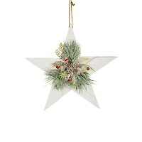 Frosted White Wooden Star Hanging Accent, Pack of 3