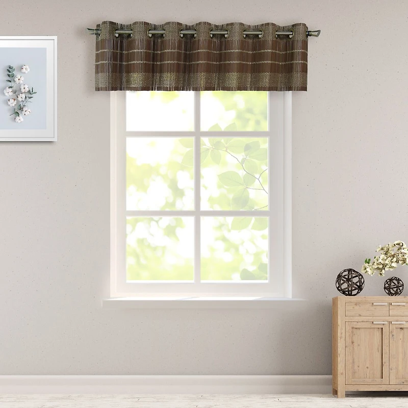 Bamboo Grommet Valance - Walnut (72" x 12")