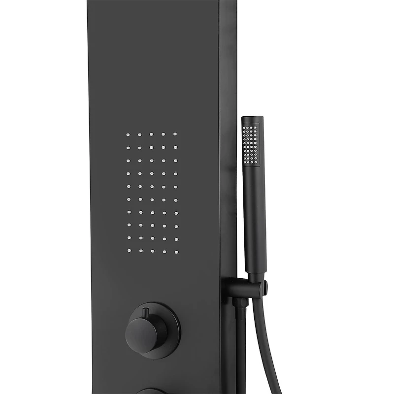 Jasmyne Black Matte Finished Shower Panel