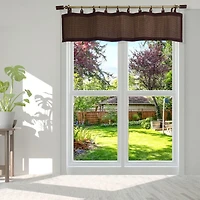 Cantonnière transparente à anneaux en bambou - espresso (48 po x 12 po)