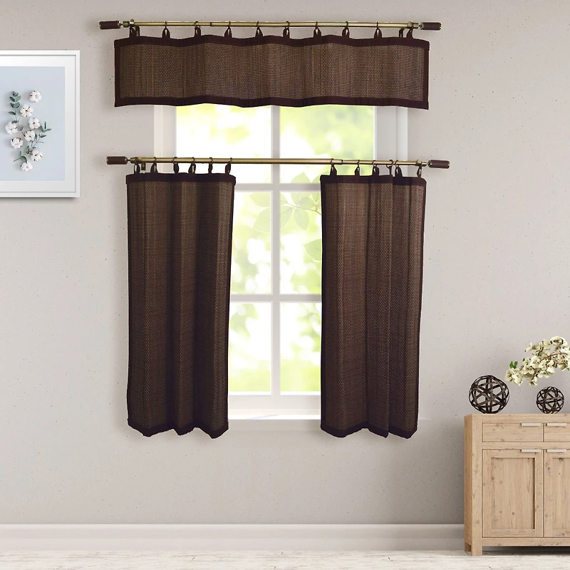 Sheer Bamboo Ring Tier - Espresso (48" x 36")