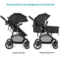 2 1 Foldable Pushchair Newborn Infant Baby Stroller