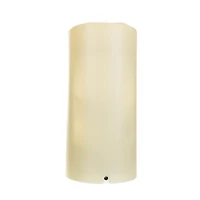 Off-White Plastic Candle Warm White LED Snow Globe Christmas Robins and Swirling Glitter