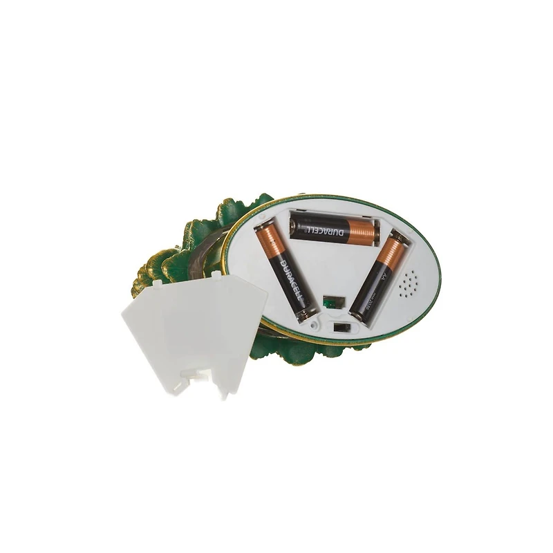 Green Plastic Star Topped Tree Warm White LED Snow Globe Cozy Santa and Deer Family