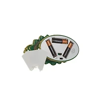 Green Plastic Star Topped Tree Warm White LED Snow Globe Cozy Santa and Deer Family