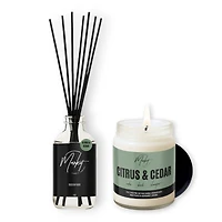 Citrus & cedar candle and reed - Duo