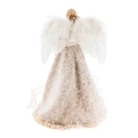 grey and Green Fabric Forest Guardian 10-Light Angel Tree Topper