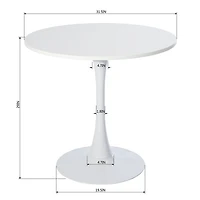 Ensemble de salle à manger rond avec chaises grises, ensemble de 3 - Blanc