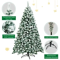 Arbre de Noël artificiel enneigé pré-illuminé à charnières – 6 pi