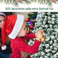 Arbre de Noël artificiel enneigé pré-illuminé à charnières – 6 pi