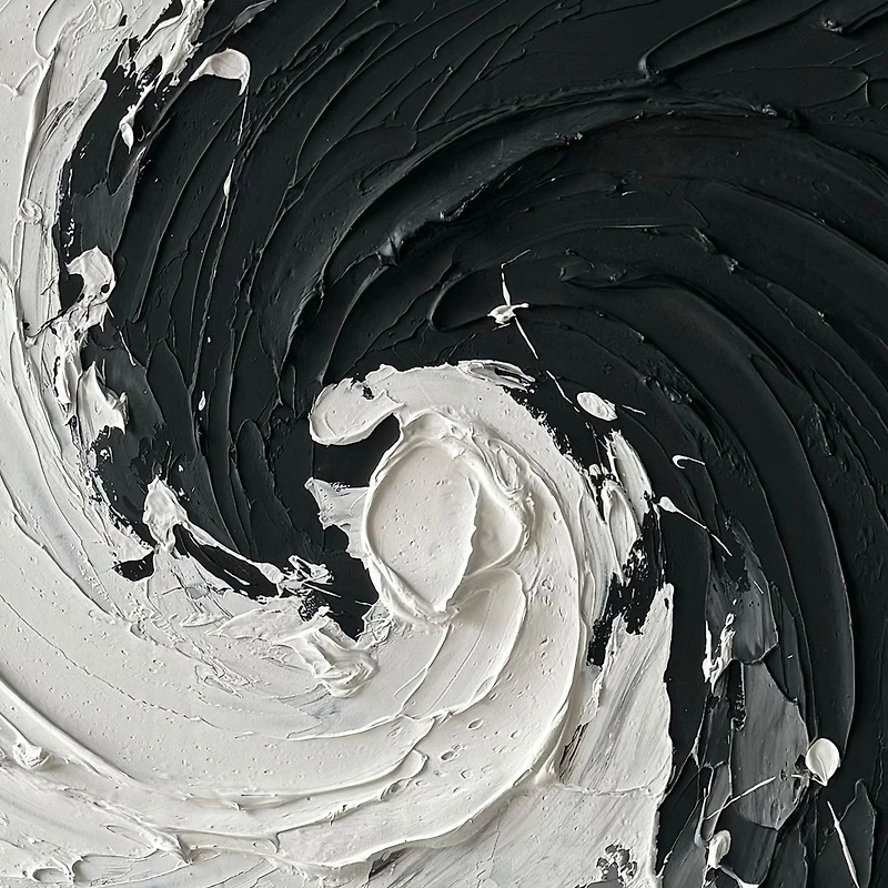 Continuum Black and White Abstract Painting