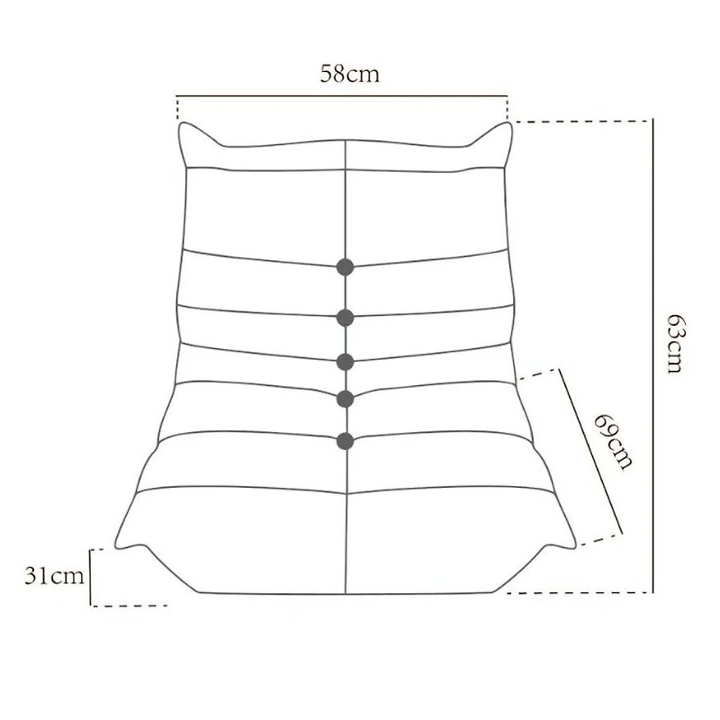 Zoe Chaise sans bras en mousse pour enfant - Jaune
