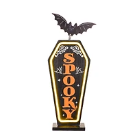 Spooky Coffin Illuminated Sign, Pack of 2