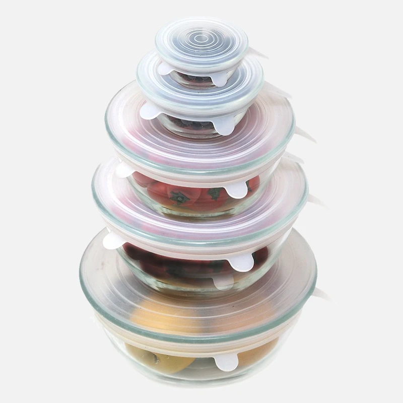Couvercles étirables en silicone Danesco, ensemble de 5