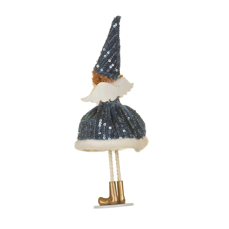 Hangable Sequin Blue Fabric Peaceful Angel Girl Doll, Pack of 6