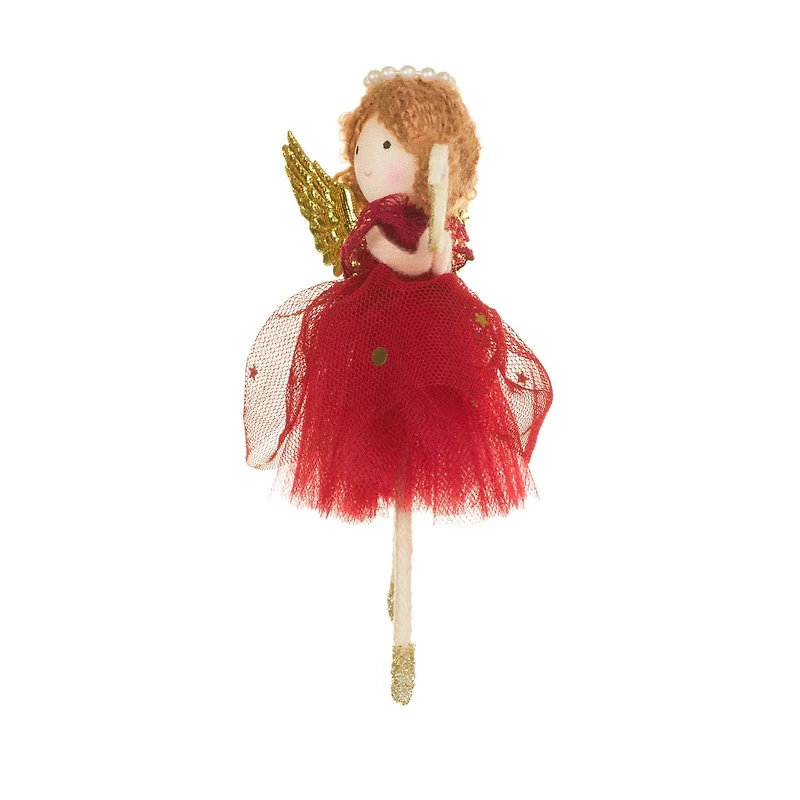 Hanging Red Fabric Cherub Girl Doll, Pack of 10