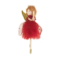 Hanging Red Fabric Cherub Girl Doll, Pack of 10