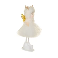 Hangable White Fabric Cherub Girl Doll Reindeer Hat, Pack of 8