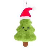 Green Fabric Lil' Tree Ornament Santa Hat, Pack of 10