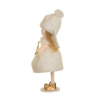 Hangable White Fabric Toasty Cherub Girl Doll Glittering Christmas Tree, Pack of 8
