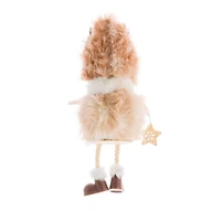 Furry Sitting Spotted Brown Fabric Fawn Girl Doll Star, Pack of 10