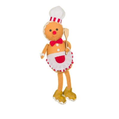 Hanging White Fabric Chef Gingerbread Boy Doll, Pack of 10