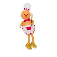 Hanging White Fabric Chef Gingerbread Boy Doll, Pack of 10