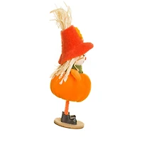 Orange Fabric Scarecrow Girl Doll with Pumpkin Dress, Pack of 10