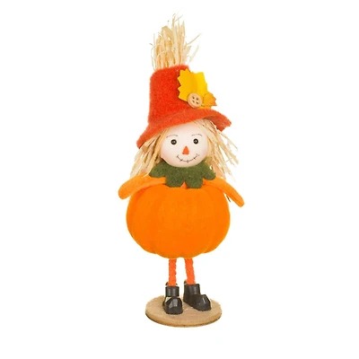 Orange Fabric Scarecrow Girl Doll with Pumpkin Dress, Pack of 10
