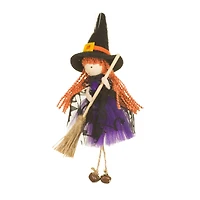 Purple and Black Fabric Witch Girl Doll Bat Dress, Pack of 8