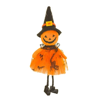 Orange Fabric Pumpkin Girl Doll Critters Dress, Pack of 10