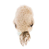 Soft Cream Fabric Perched Owl Ornament Feathers, Pack of 6