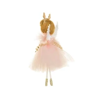Pink Fabric Ballerina Girl Doll Reindeer Headband, Pack of 10