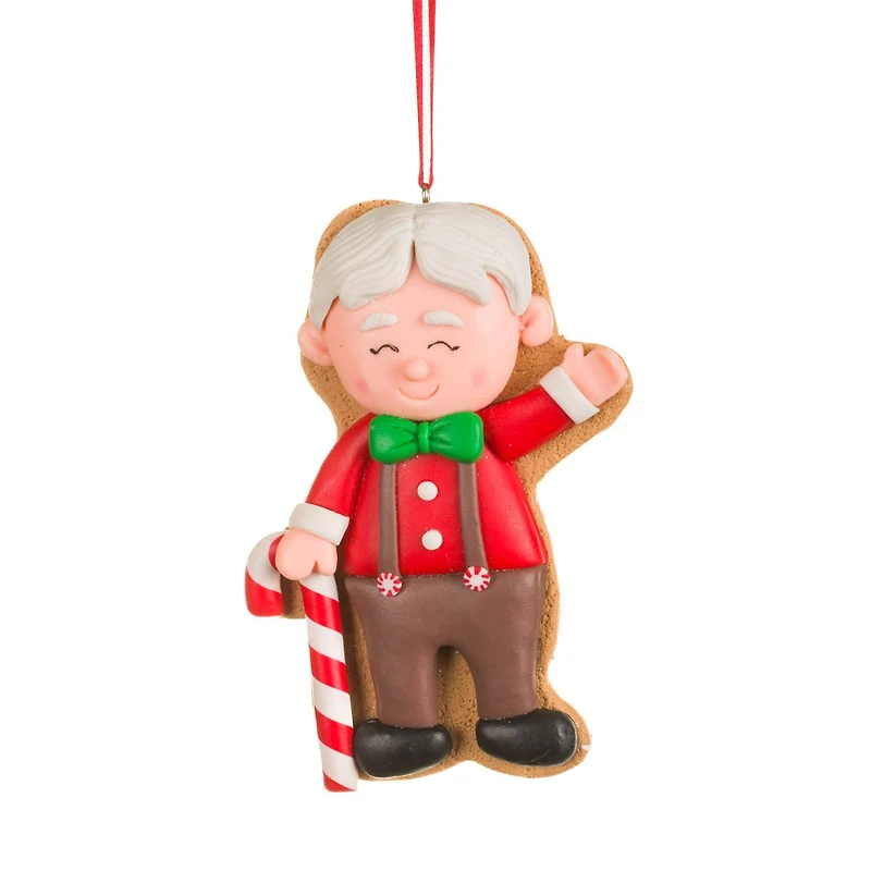 Red and Brown Clay Waving Santa Claus Ornament, Pack of 8